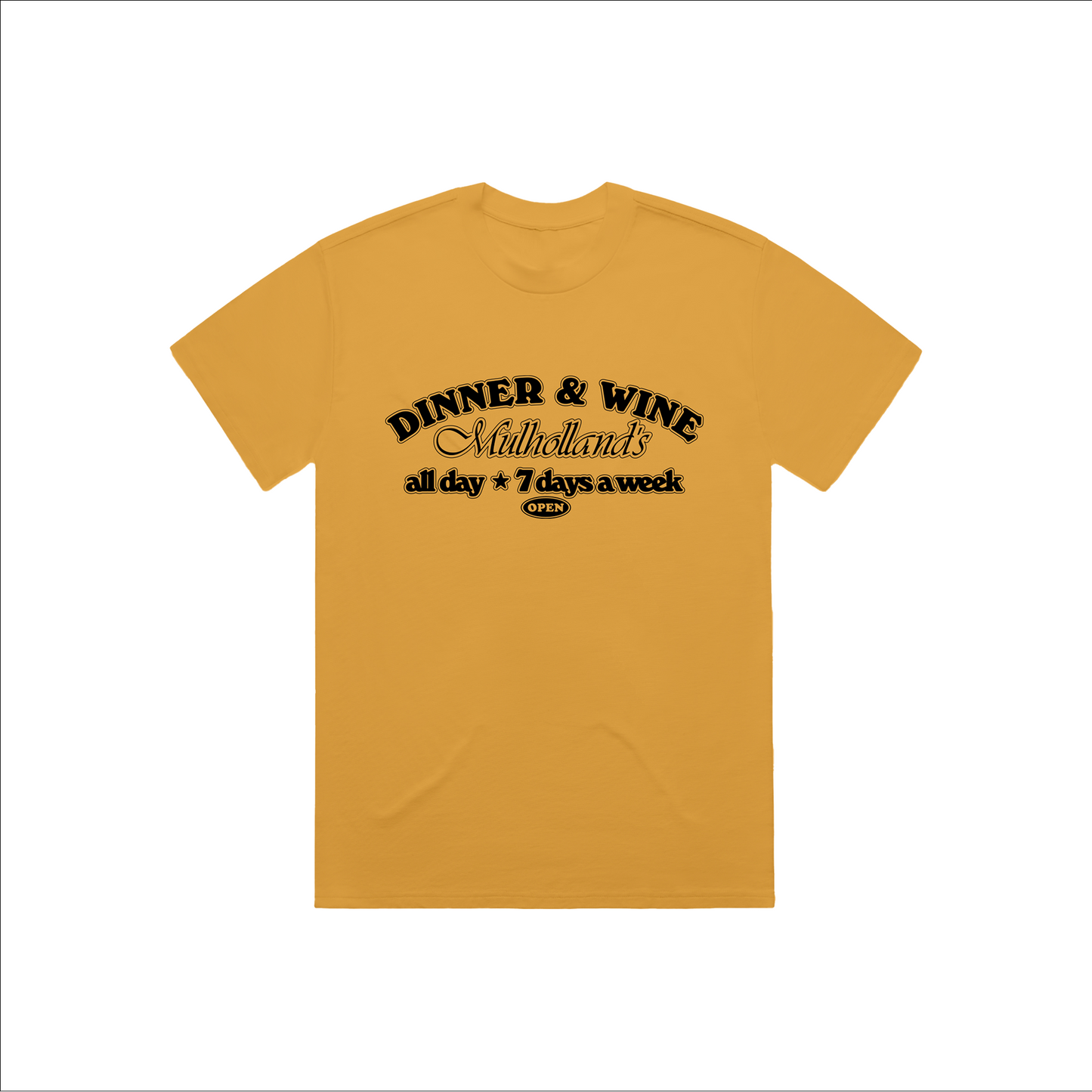 Dinner & Wine  T-Shirt (Mustard)