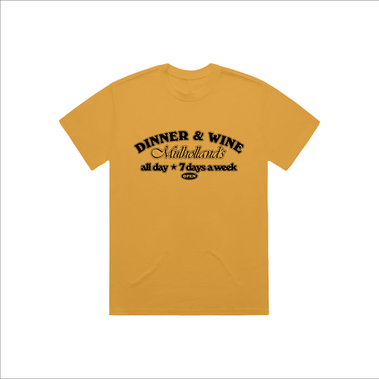 Dinner & Wine  T-Shirt (Mustard)