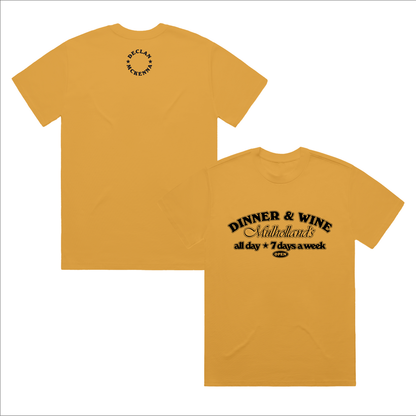Dinner & Wine  T-Shirt (Mustard)